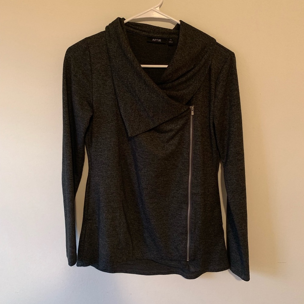 Grey zip up sweater
